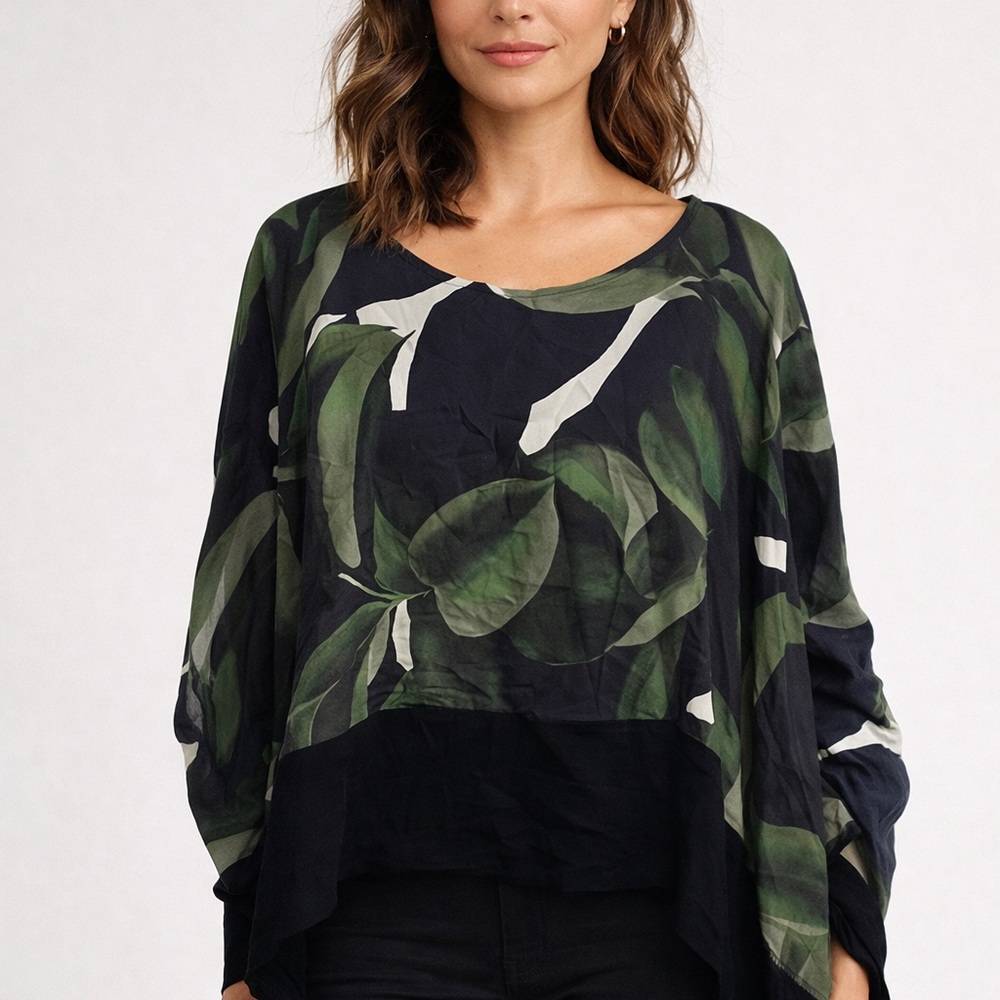 NRK by Anarkh Elegant Leaf Pattern Women's Blouse S/M